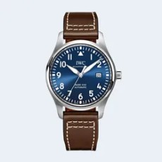 IWC 마크18 블루다이얼 브라운 가죽스트랩