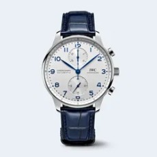 IWC 포르투기저 화이트다이얼 블루핸즈 버티컬