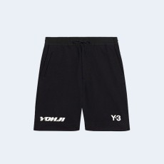 Y-3 프렌치 코튼 테리 드로스트링 쇼츠 블랙