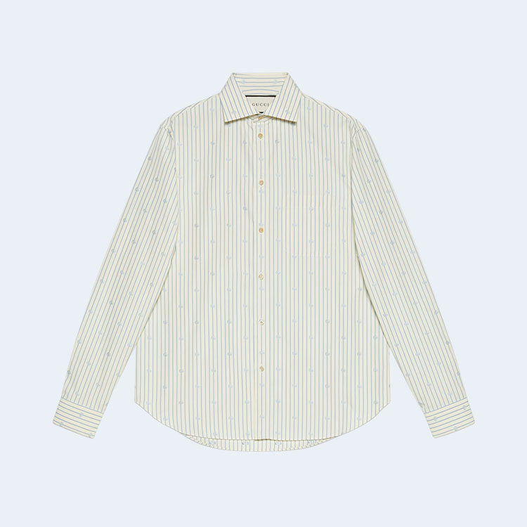 구찌 GG 스트라이프 필 쿠페 코튼 셔츠