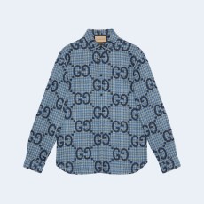 구찌 점보 GG 체크 울 셔츠
