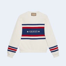 구찌 자수 디테일 코튼 저지 맨투맨