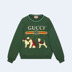 구찌 코튼 그린 저지 맨투맨