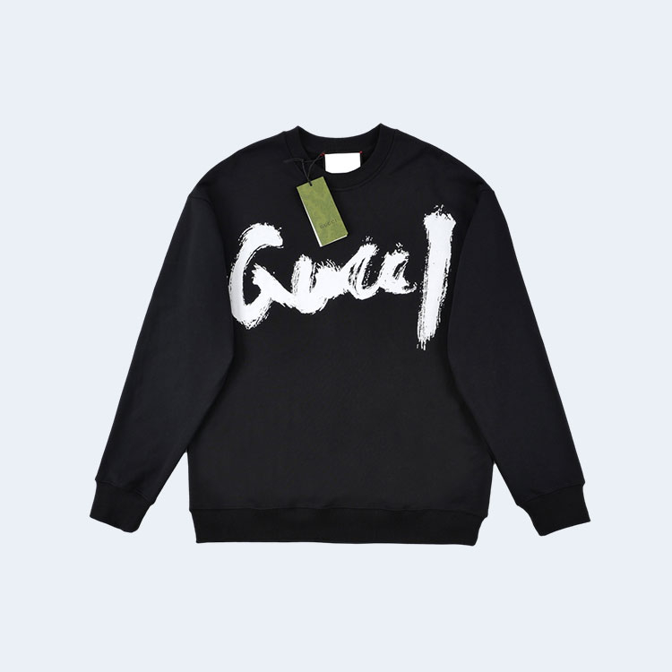 구찌 x 발렌시아가 코튼 저지 스웨트셔츠 블랙
