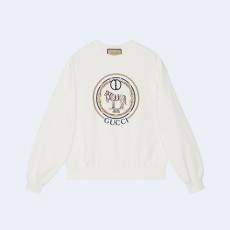 구찌 자수 코튼 저지 스웨트셔츠