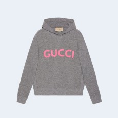 구찌 로고 자수 울 후디