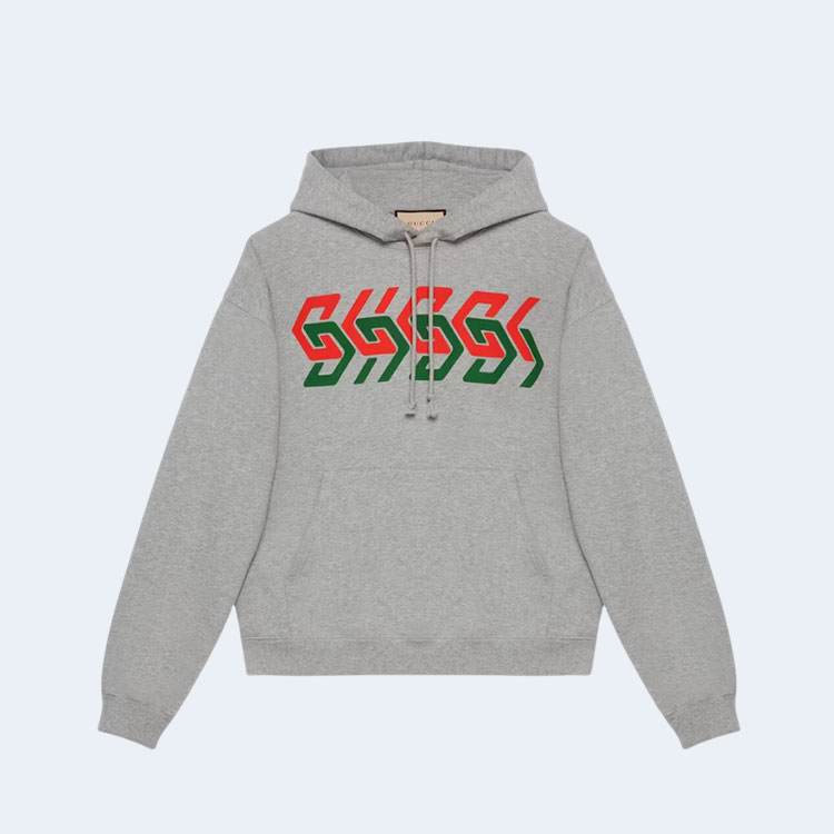 구찌 체인 프린트 후디드 스웨트셔츠