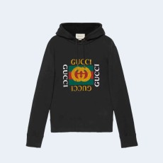 구찌 로고 프린트 오버사이즈 후디 블랙