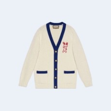 구찌 레빗 엠브로이드 브이넥 가디건