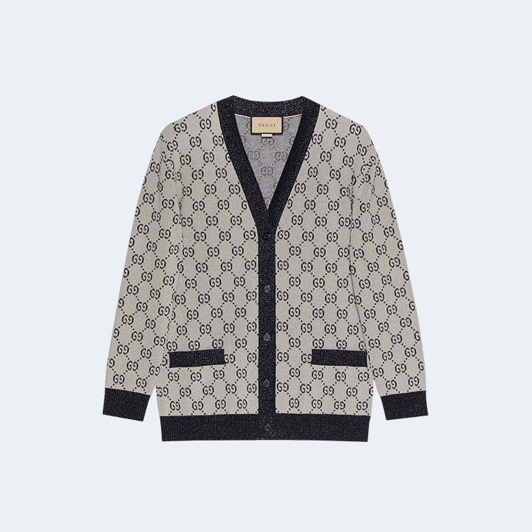 구찌 GG 코튼 자카드 가디건