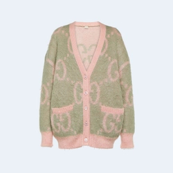 구찌 GG 자카드 모헤어 블랜드 가디건