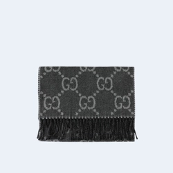 구찌 GG 그레이 블랙 태슬 머플러
