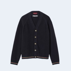 구찌 웹 아주르 코튼 니트 가디건