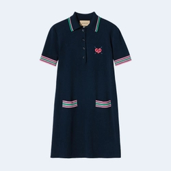 구찌 자수 디테일 파인 니트 드레스