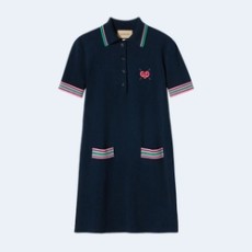 구찌 자수 디테일 파인 니트 드레스