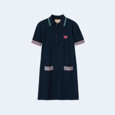 구찌 엠브로이더리 파인 니트 드레스