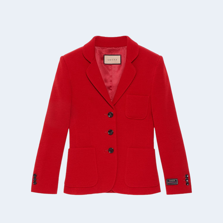 구찌 웹 라벨 울 저지 자켓