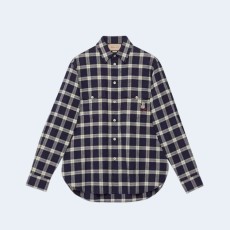 구찌 플레이드 체크 패턴 셔츠