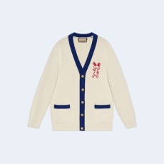 구찌 레빗 엠브로이드 브이넥 가디건