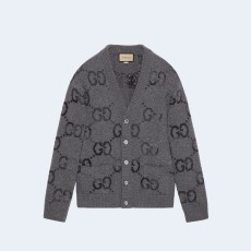 구찌 GG 인타르시아 울 가디건 그레이