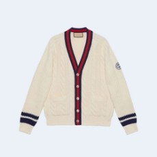 구찌 웹 케이블 울 니트 가디건