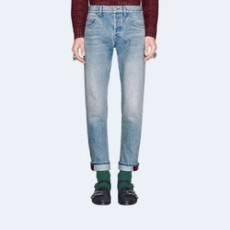 구찌 웹 커프드 스트레이트 진