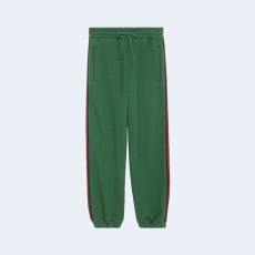구찌 웹 디테일 코튼 저지 트랙 팬츠