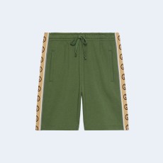 구찌 인터로킹 G 스트라이프 쇼츠 그린