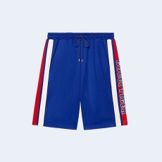 구찌 타이거 코튼 저지 쇼츠 블루