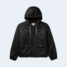 구찌 로고 쉘 후드 자켓