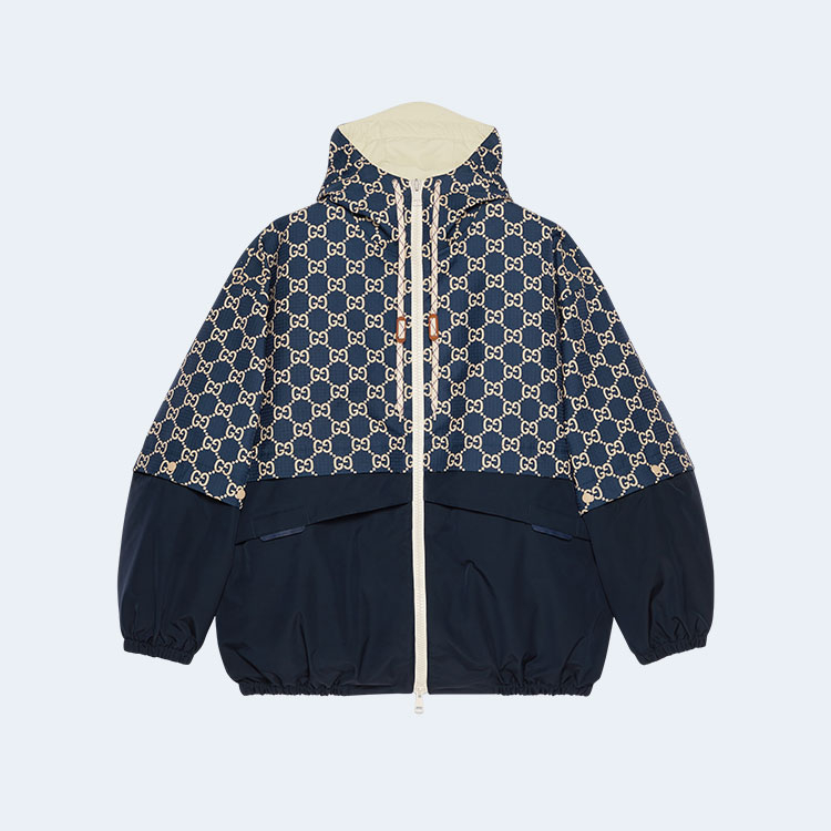 구찌 GG 립스탑 패브릭 집업 자켓