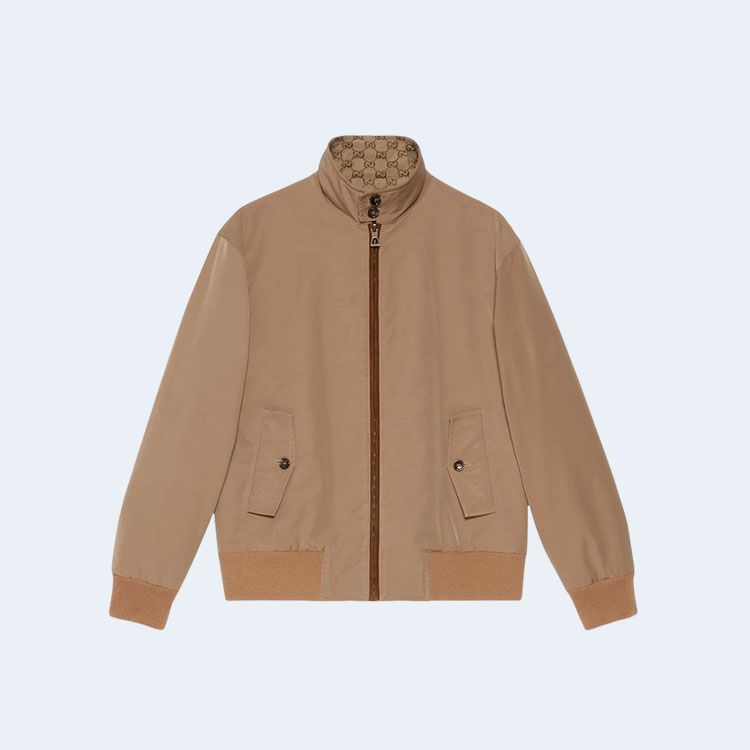 구찌 레더 GG 캔버스 리버서블 자켓