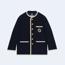 구찌 자수 레트로 트위드 자켓