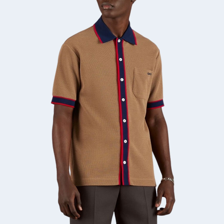 구찌 버튼 반소매 폴로 셔츠