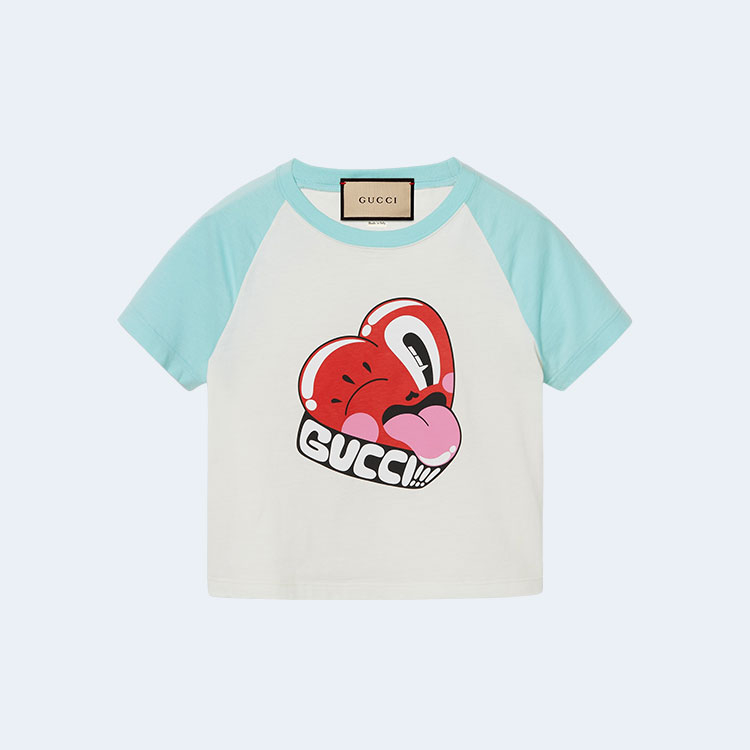 구찌 코튼 저지 반소매 티셔츠