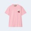 구찌 코튼 저지 체리 패치 티셔츠 핑크