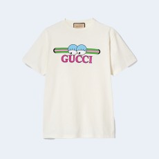 구찌 프린트 코튼 저지 티셔츠