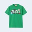 구찌 카툰 머쉬룸 로고 코튼 저지 티셔츠 그린