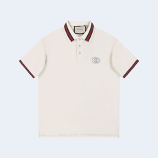 구찌 GG 우븐 슬리브 폴로 셔츠 화이트