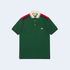 구찌 GG 크로스 코튼 폴로 셔츠 그린