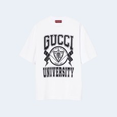 구찌 코튼 저지 프린트 티셔츠 화이트