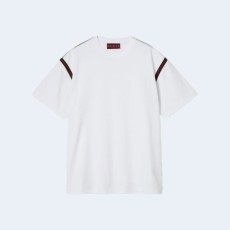 구찌 화이트 웹 코튼 저지 티셔츠