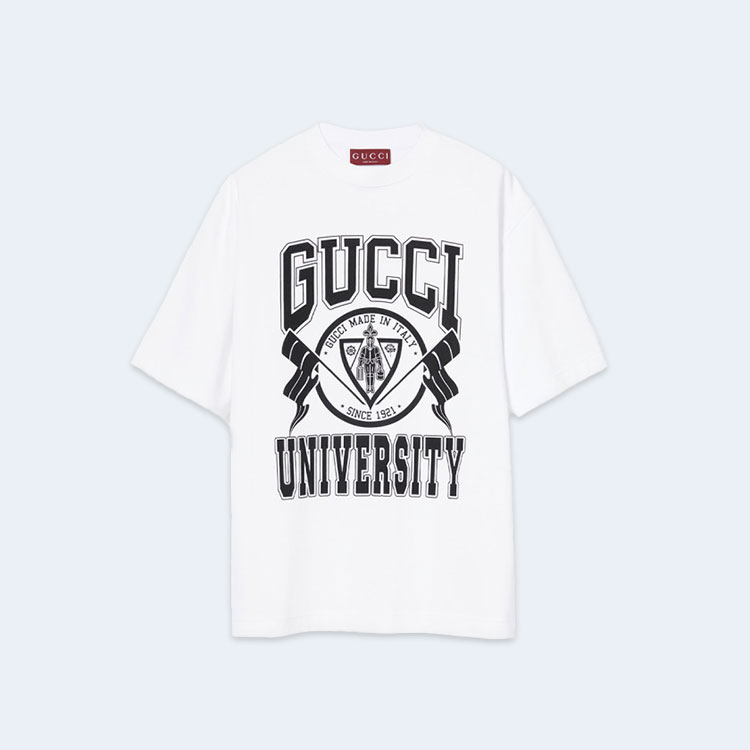 구찌 코튼 저지 프린트 티셔츠