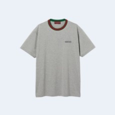 구찌 웹 디테일 티셔츠 그레이