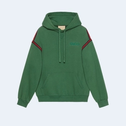 구찌 코튼 저지 후디드 스웨트셔츠