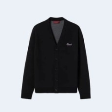 구찌 자수 더블 울 가디건