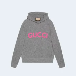 구찌 로고 엠브로이더드 울 후드