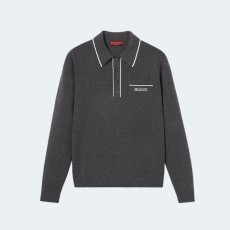 구찌 니트 울 롱 슬리브 폴로 탑