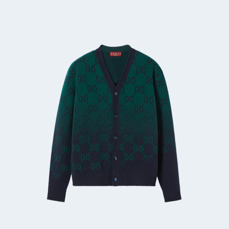 구찌 GG 그라데이션 울 자카드 가디건