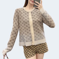 구찌 자수 울 GG 자카드 가디건